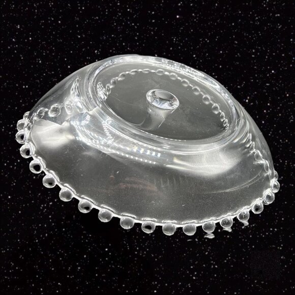 Vintage Candlewick Heart Shaped Nappy Candy Dish Clear Glass Beaded 5.5”W 3”T - Picture 7 of 10